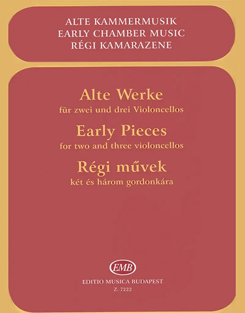 Cover: 9790080072226 | Alte Werke für 2-3 Violoncelli Spielpartitur | EMB Early Chamber Music