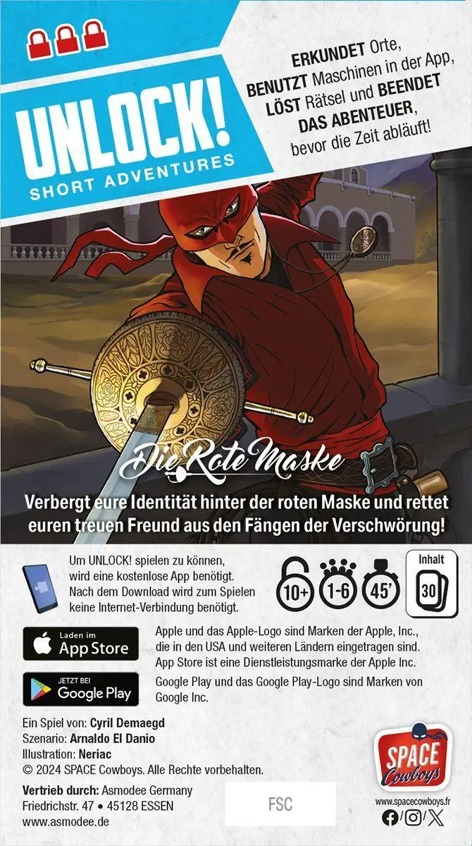 Bild: 3558380122326 | Unlock! Short Adventures: Die Rote Maske | Cyril Demaegd (u. a.)
