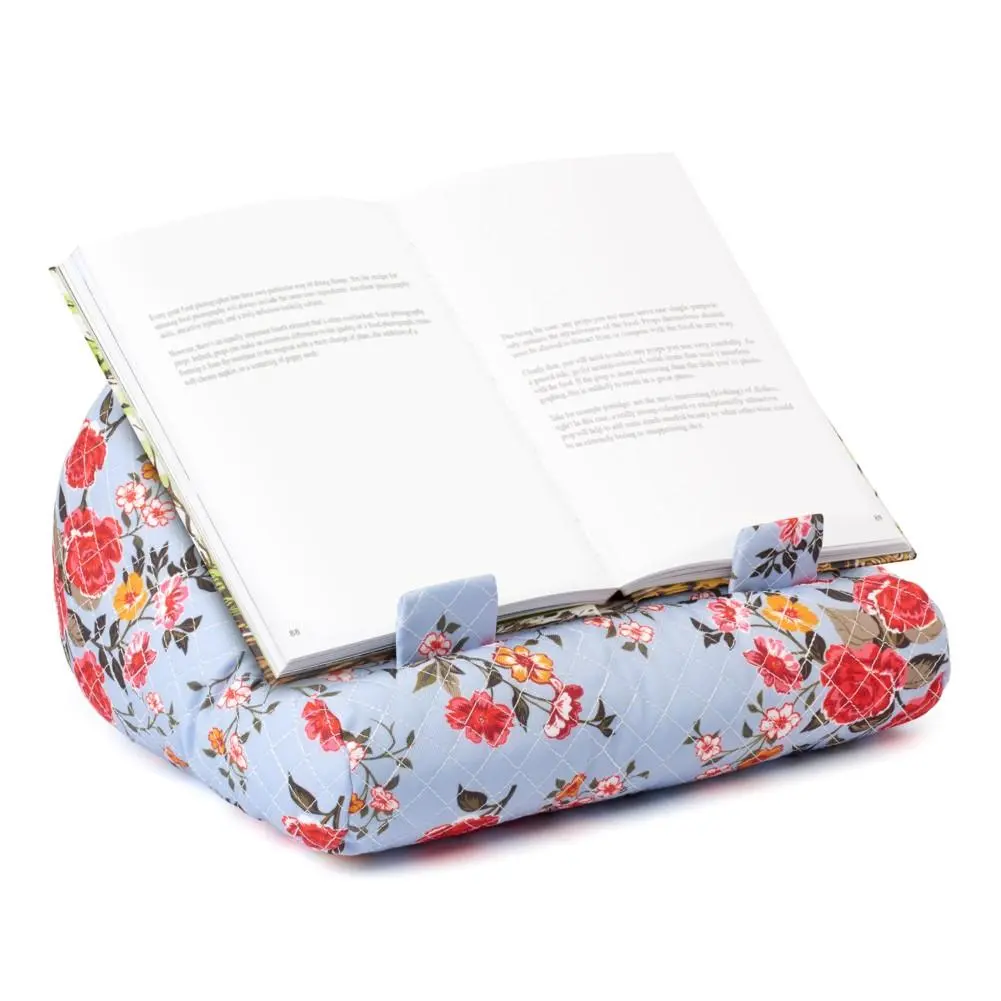 Bild: 5060058362326 | Bookcouch Roses - Blumenmotiv hellblau - Lesekissen für Bücher und...