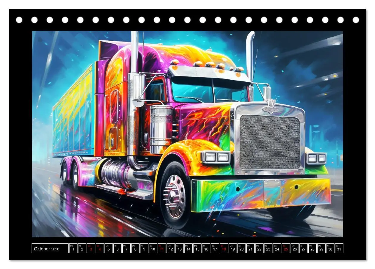 Bild: 9783457512326 | Langhauber Paintings. Trucks in lebendigen Farben (Tischkalender...