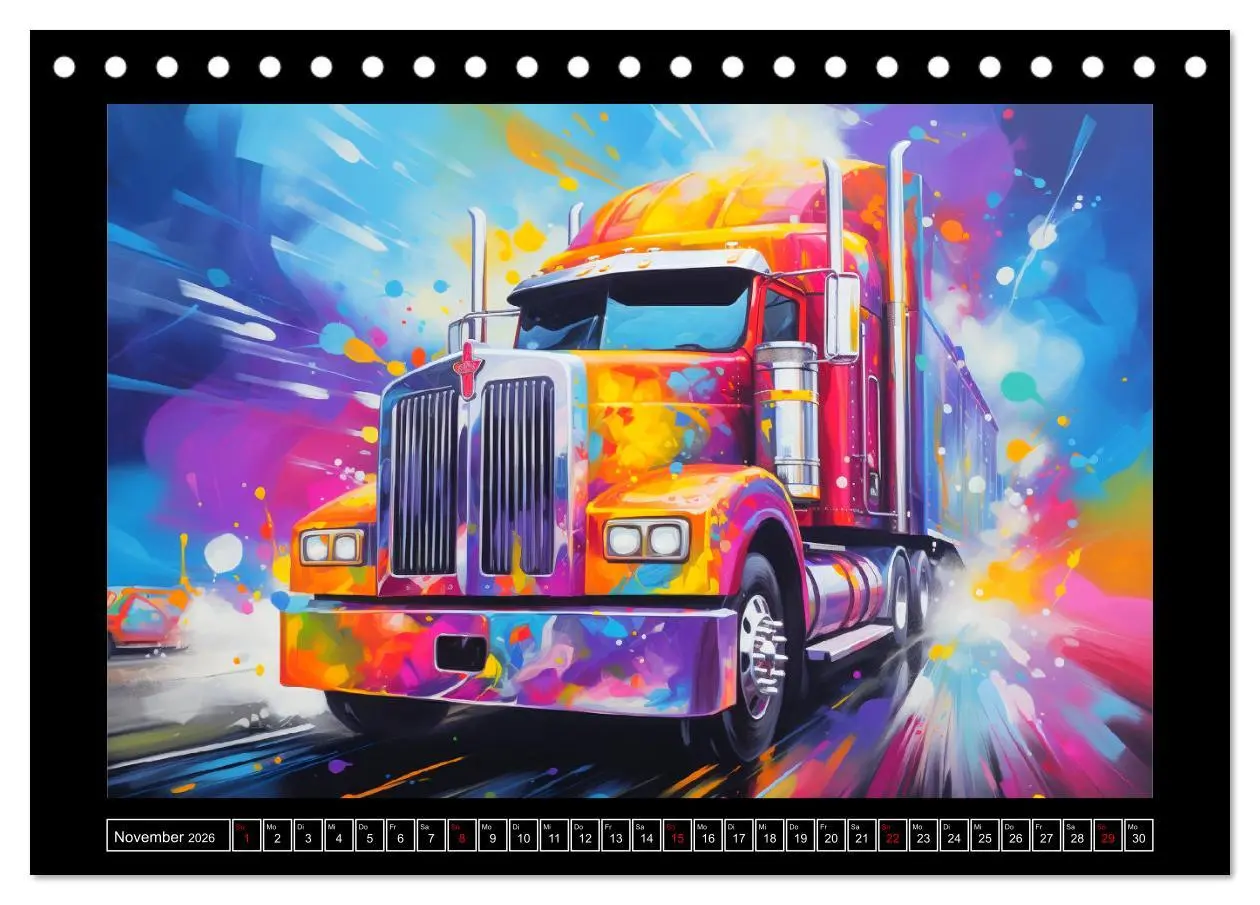 Bild: 9783457512326 | Langhauber Paintings. Trucks in lebendigen Farben (Tischkalender...