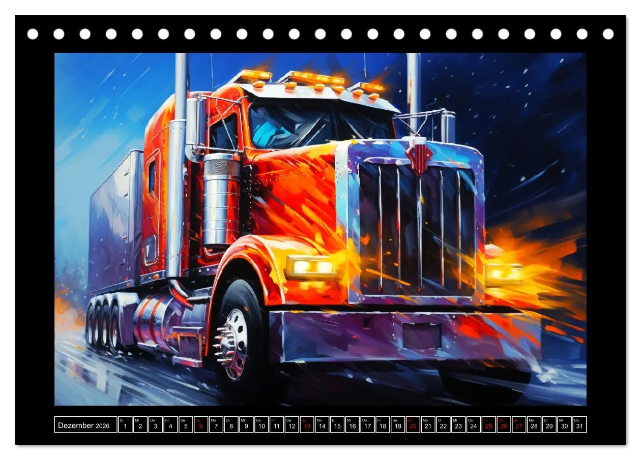 Bild: 9783457512326 | Langhauber Paintings. Trucks in lebendigen Farben (Tischkalender...