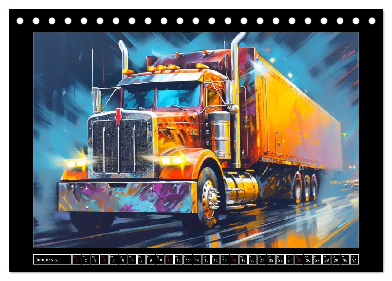 Bild: 9783457512326 | Langhauber Paintings. Trucks in lebendigen Farben (Tischkalender...