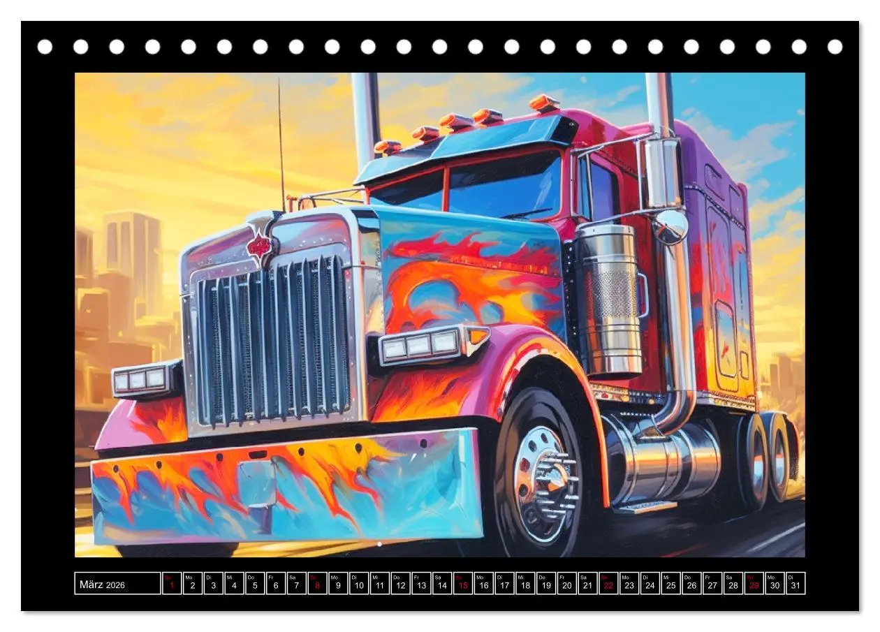 Bild: 9783457512326 | Langhauber Paintings. Trucks in lebendigen Farben (Tischkalender...