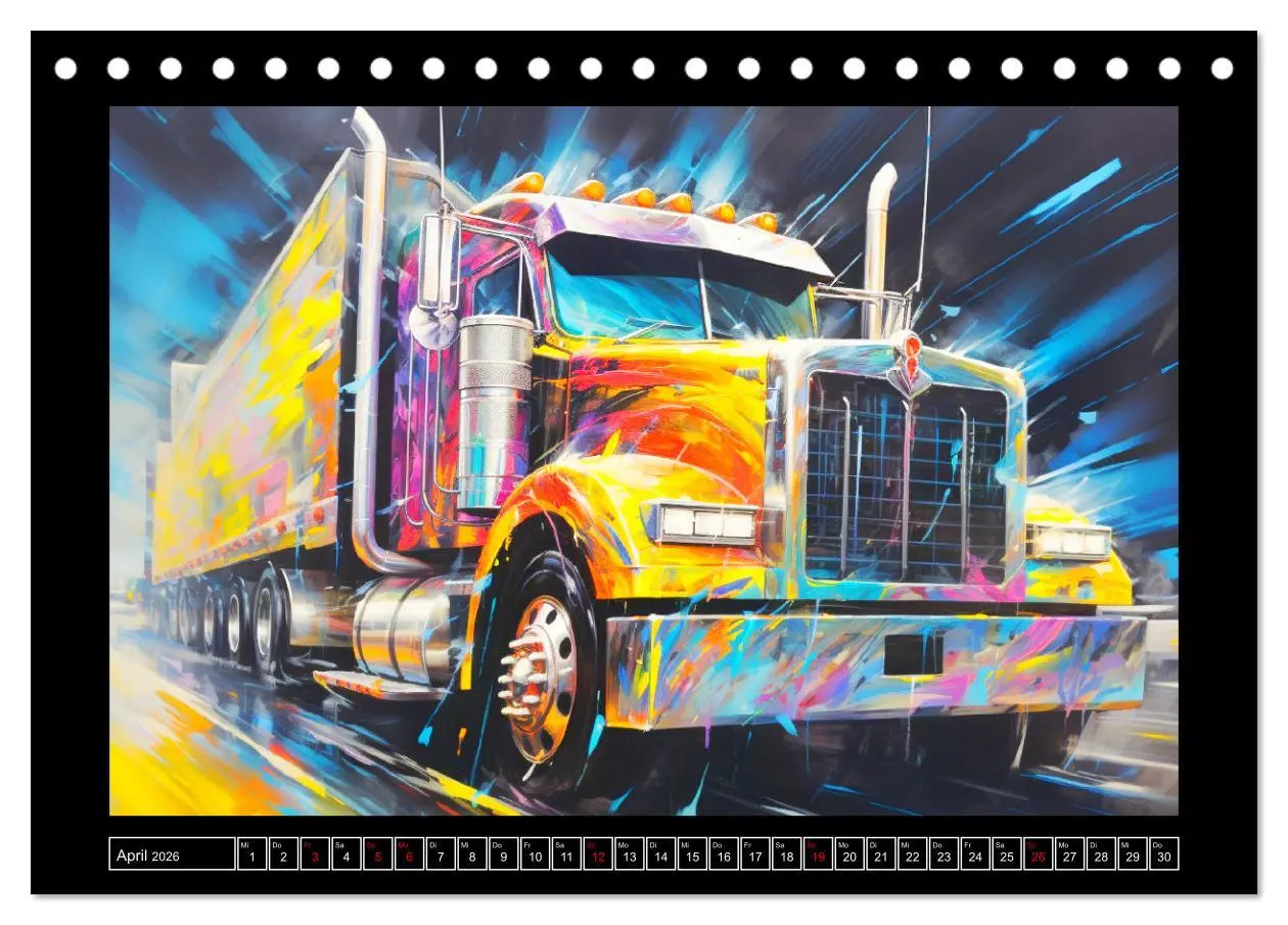 Bild: 9783457512326 | Langhauber Paintings. Trucks in lebendigen Farben (Tischkalender...