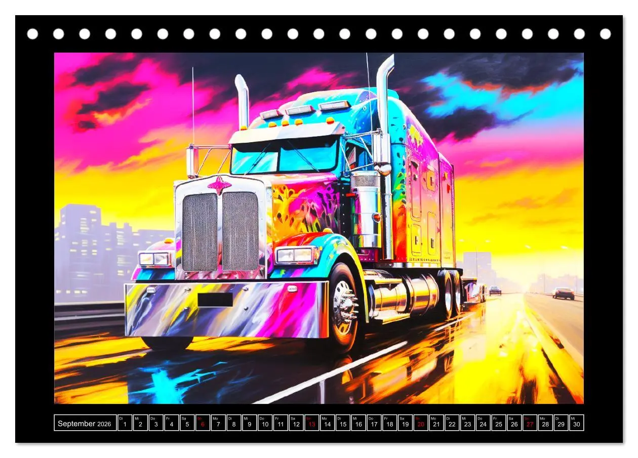 Bild: 9783457512326 | Langhauber Paintings. Trucks in lebendigen Farben (Tischkalender...