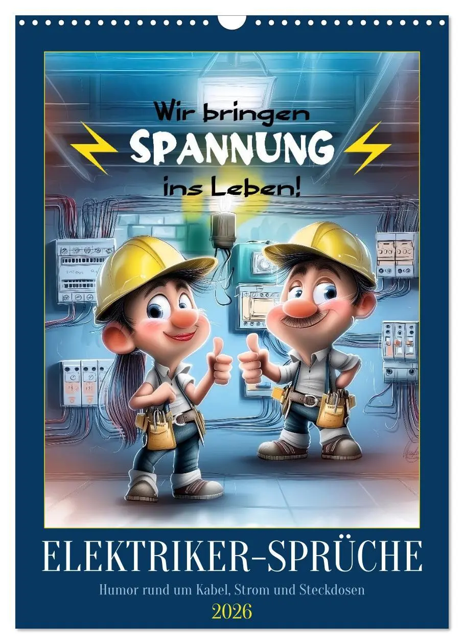 Cover: 9783516602326 | Elektrikersprüche (Wandkalender 2026 DIN A3 hoch), CALVENDO...