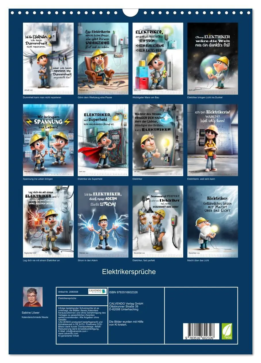 Bild: 9783516602326 | Elektrikersprüche (Wandkalender 2026 DIN A3 hoch), CALVENDO...