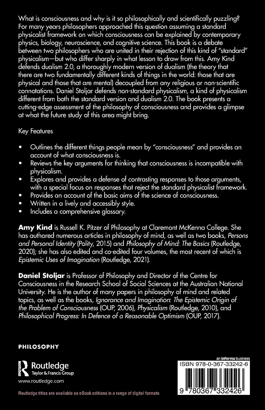 Rückseite: 9780367332426 | What is Consciousness? | A Debate | Amy Kind (u. a.) | Taschenbuch