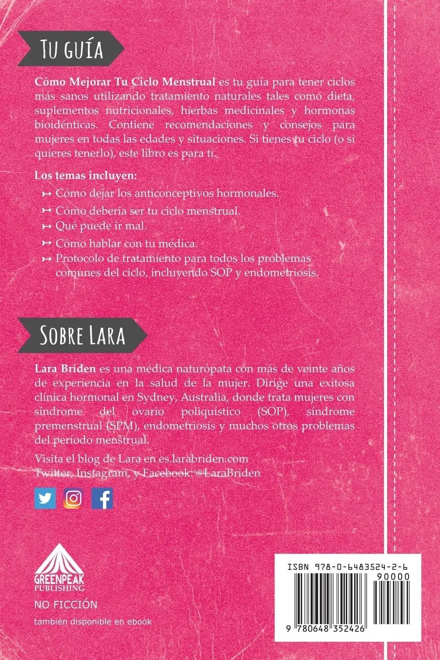 Rückseite: 9780648352426 | Cómo mejorar tu ciclo menstrual | Lara Briden | Taschenbuch | Spanisch