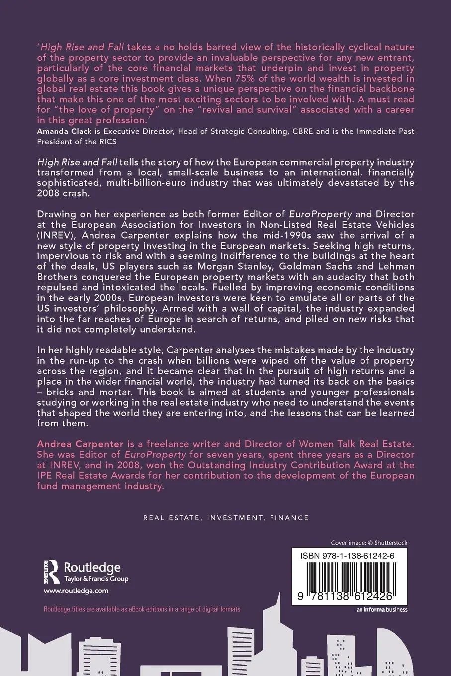 Rückseite: 9781138612426 | High Rise and Fall | The Making of the European Real Estate Industry