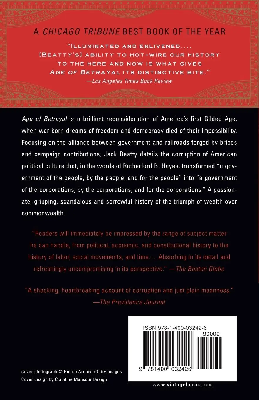 Rückseite: 9781400032426 | Age of Betrayal | The Triumph of Money in America, 1865-1900 | Beatty