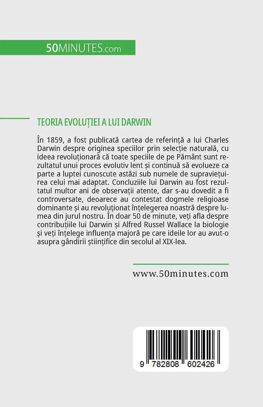 Rückseite: 9782808602426 | Teoria evolu¿iei a lui Darwin | Apari¿ia speciilor | Romain Parmentier