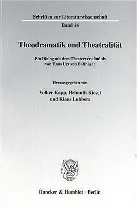 Cover: 9783428102426 | Theodramatik und Theatralität. | Volker Kapp (u. a.) | Taschenbuch