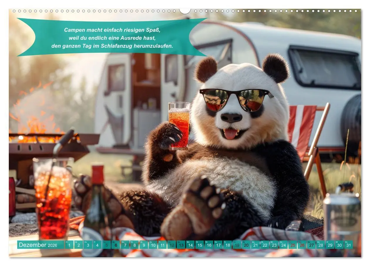 Bild: 9783457362426 | Der tierisch lustige Camping-Kalender (hochwertiger Premium...