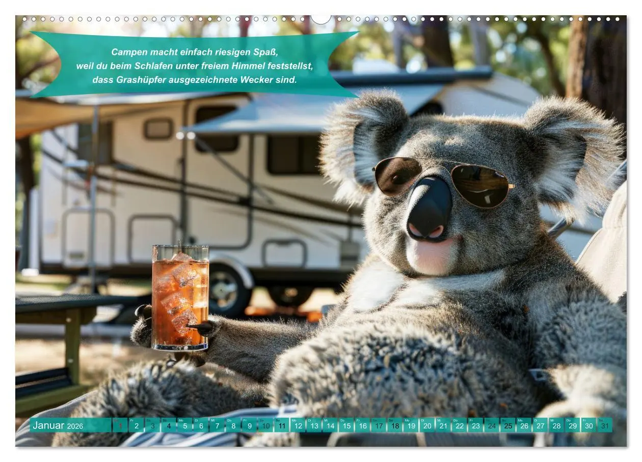 Bild: 9783457362426 | Der tierisch lustige Camping-Kalender (hochwertiger Premium...