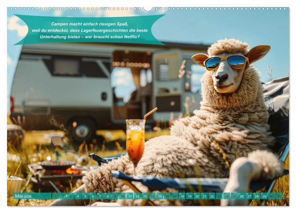 Bild: 9783457362426 | Der tierisch lustige Camping-Kalender (hochwertiger Premium...