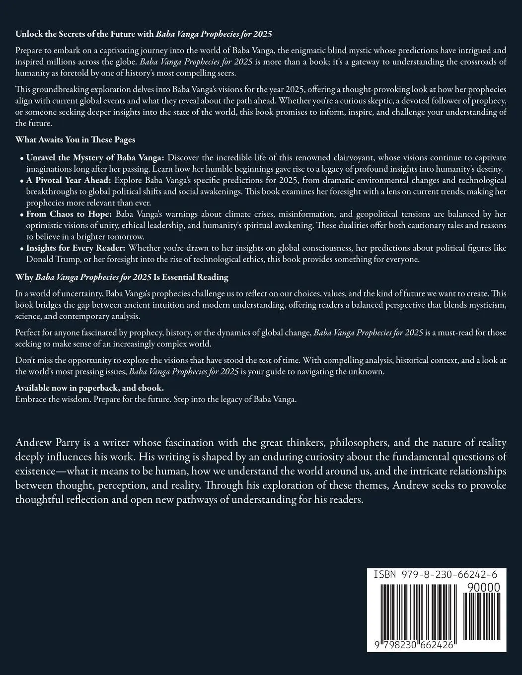 Rückseite: 9798230662426 | Baba Vanga Prophecies for 2025 | Andrew Parry | Taschenbuch | Englisch