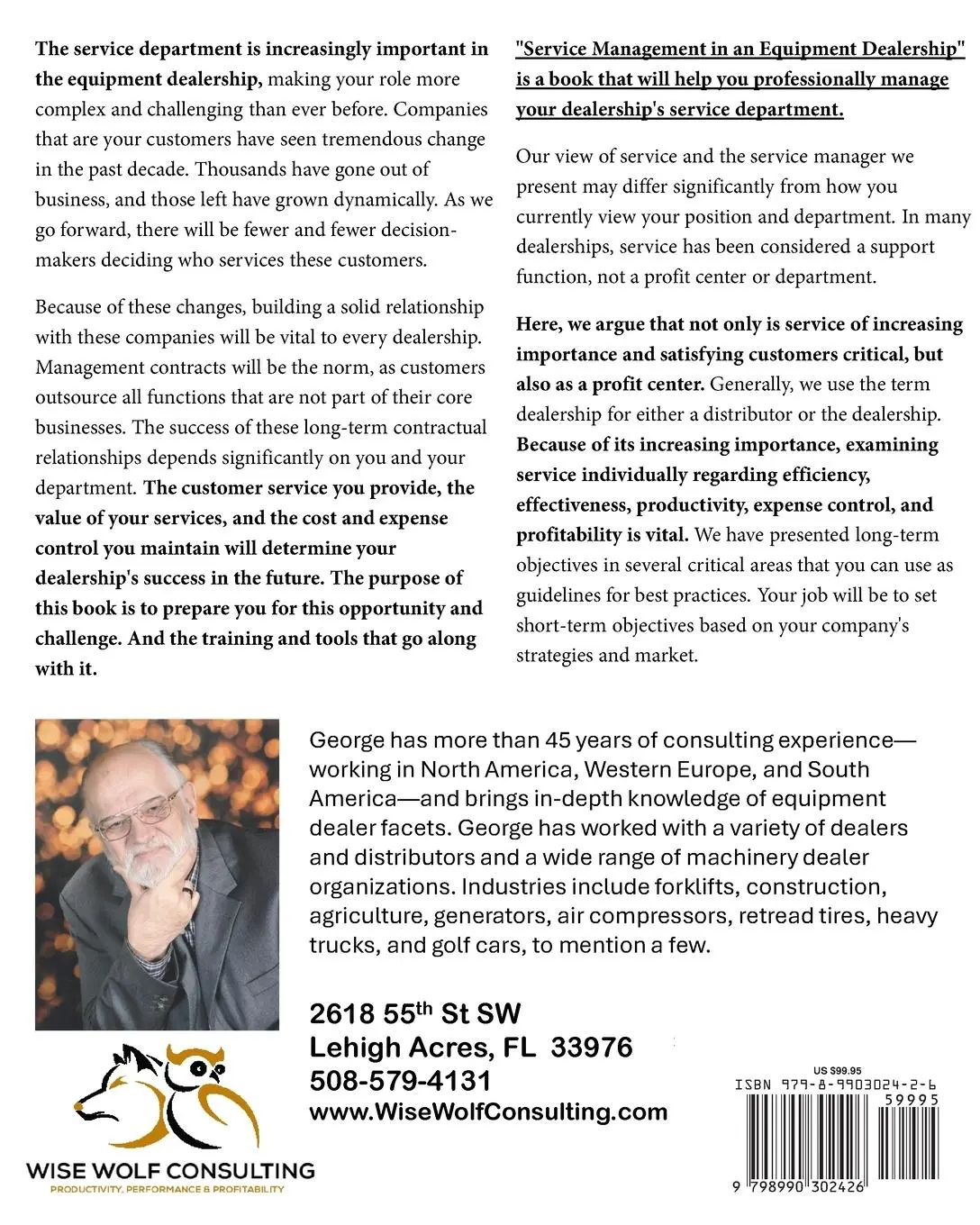 Rückseite: 9798990302426 | Service Management in an Equipment Dealership | George M Keen | Buch