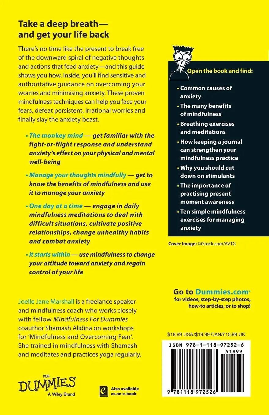 Rückseite: 9781118972526 | Managing Anxiety with Mindfulness for Dummies | Joelle Jane Marshall