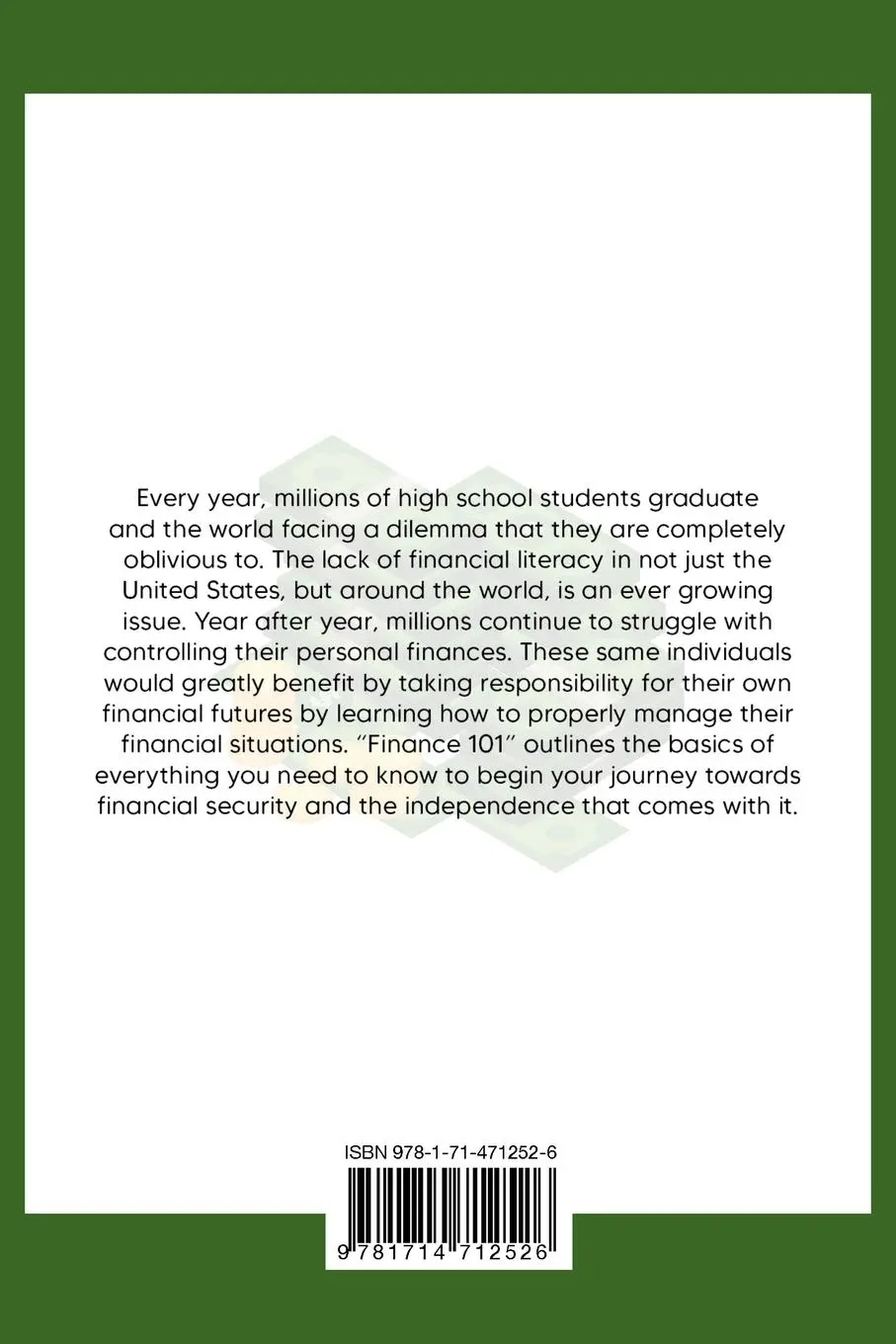 Rückseite: 9781714712526 | Finance 101 | What They Didn't Teach You in High School | Iii | Buch