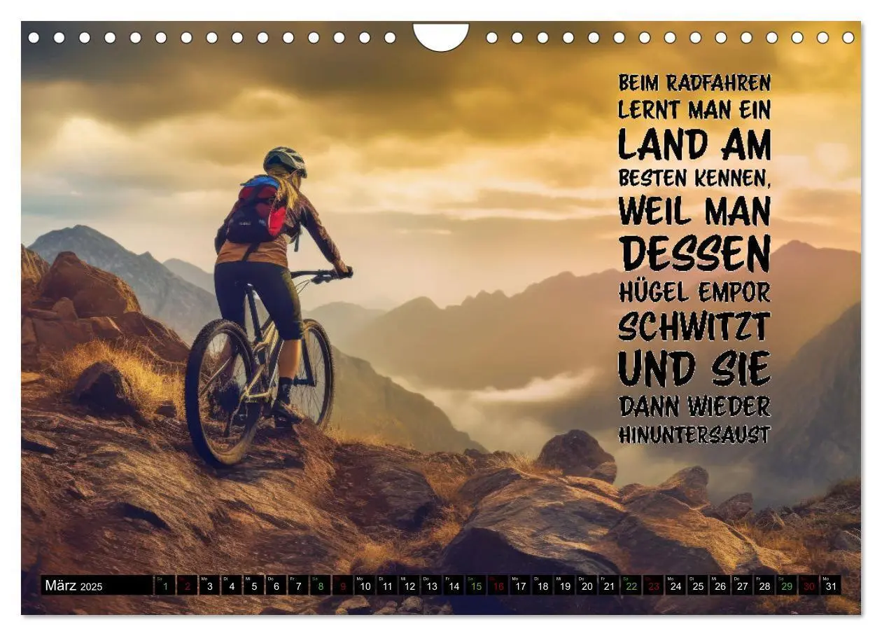 Bild: 9783383792526 | Faszination Fahrrad - coole Sprüche (Wandkalender 2025 DIN A4...