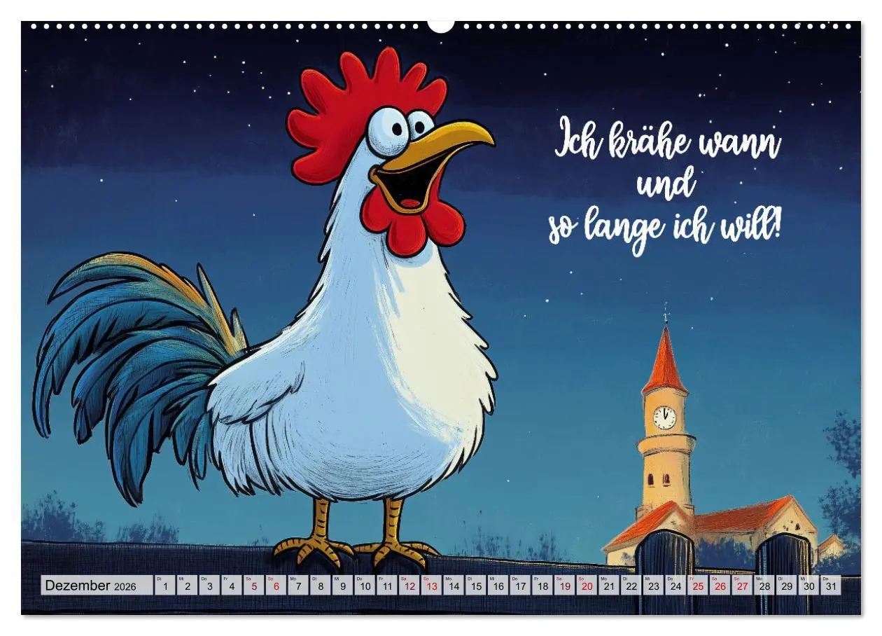 Bild: 9783457352526 | Verrücktes Hühnervolk (Wandkalender 2026 DIN A2 quer), CALVENDO...
