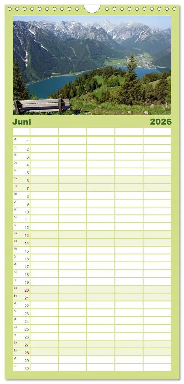 Bild: 9783516512526 | Familienplaner 2026 - Tirol - Rund um den Achensee mit 5 Spalten...