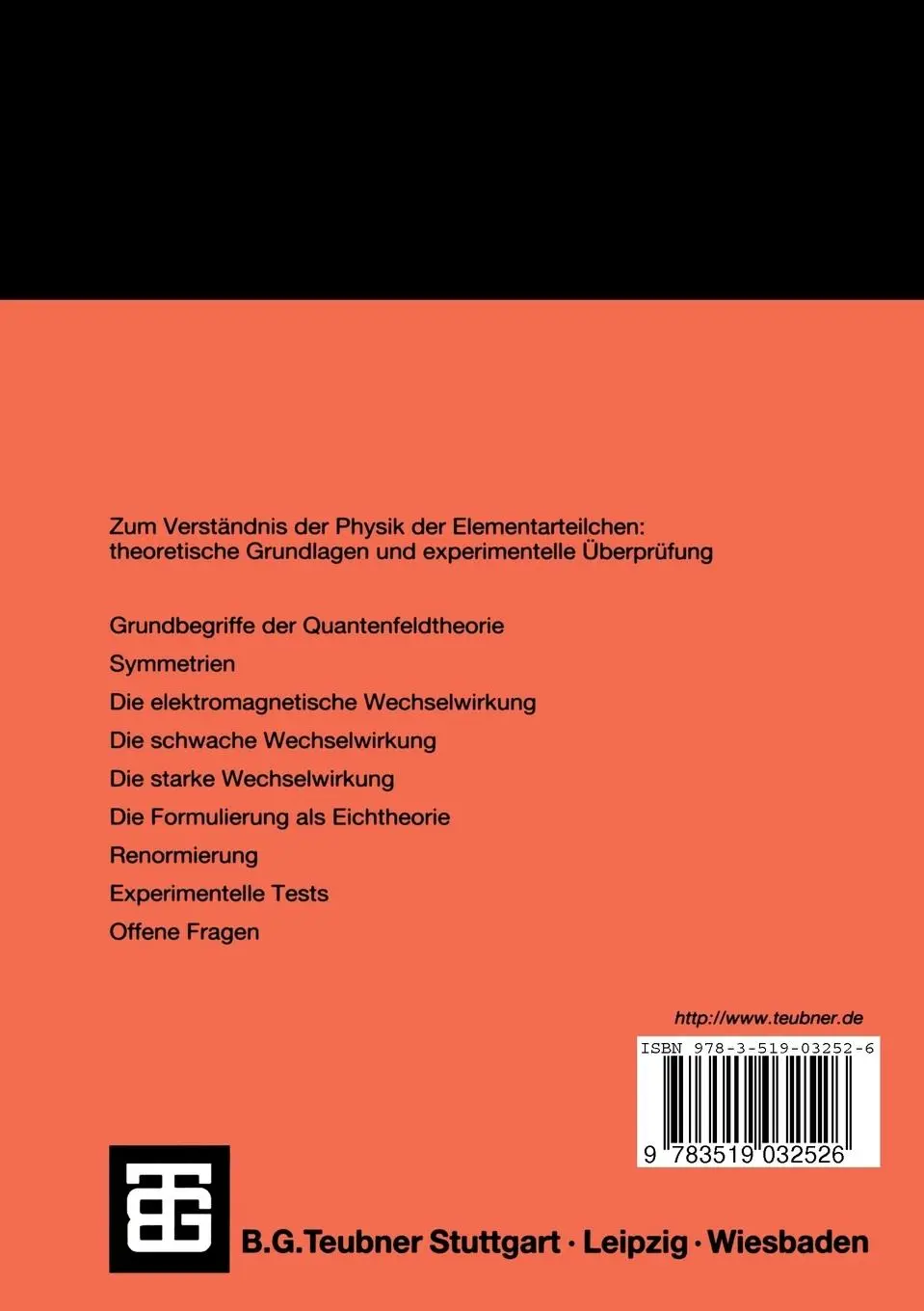 Rückseite: 9783519032526 | Theorie der Elementarteilchen | Klaus Sibold | Taschenbuch | 197 S.
