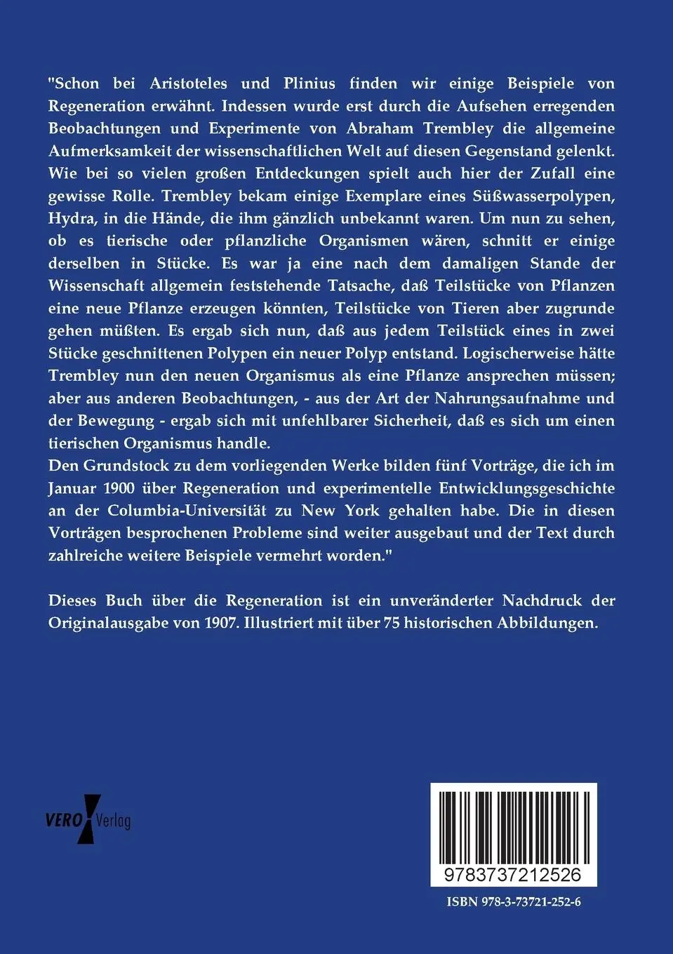 Rückseite: 9783737212526 | Regeneration | Thomas Hunt Morgan | Taschenbuch | 460 S. | Deutsch