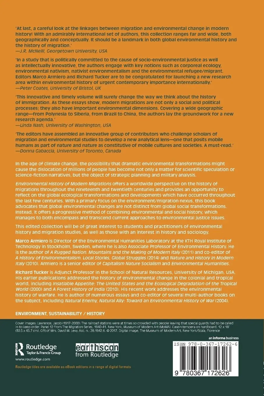 Rückseite: 9780367172626 | Environmental History of Modern Migrations | Marco Armiero (u. a.)