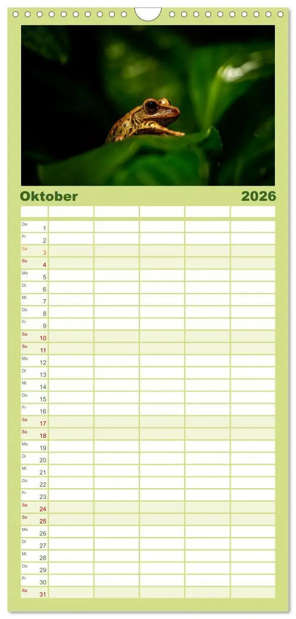 Bild: 9783516502626 | Familienplaner 2026 - Reptilien &amp; Amphibien Portraits mit 5 Spalten...