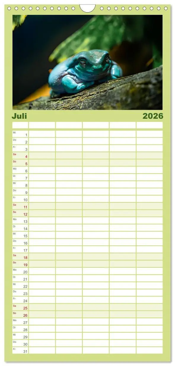 Bild: 9783516502626 | Familienplaner 2026 - Reptilien &amp; Amphibien Portraits mit 5 Spalten...