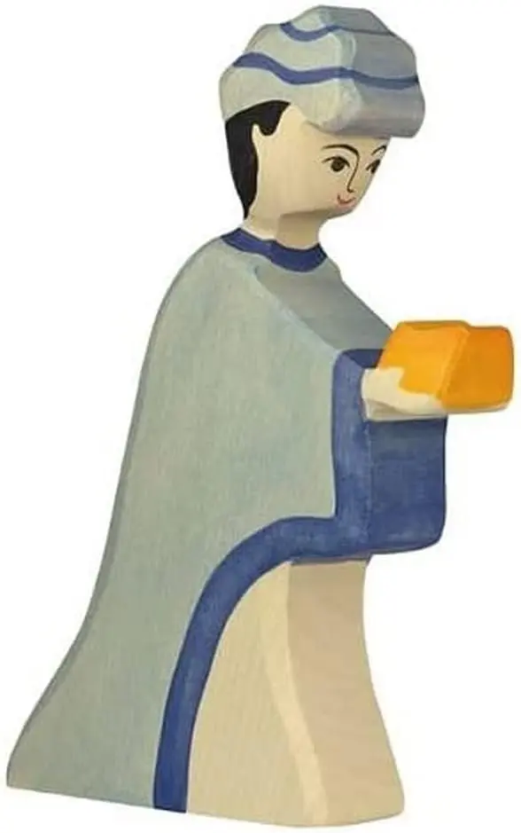 Cover: 4013594802826 | Goki 80282 - Caspar, grau/blau, Holzfigur, 17,5cm, Holztiger-Figur