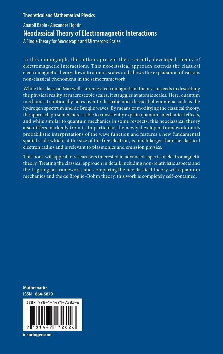 Rückseite: 9781447172826 | Neoclassical Theory of Electromagnetic Interactions | Figotin (u. a.)