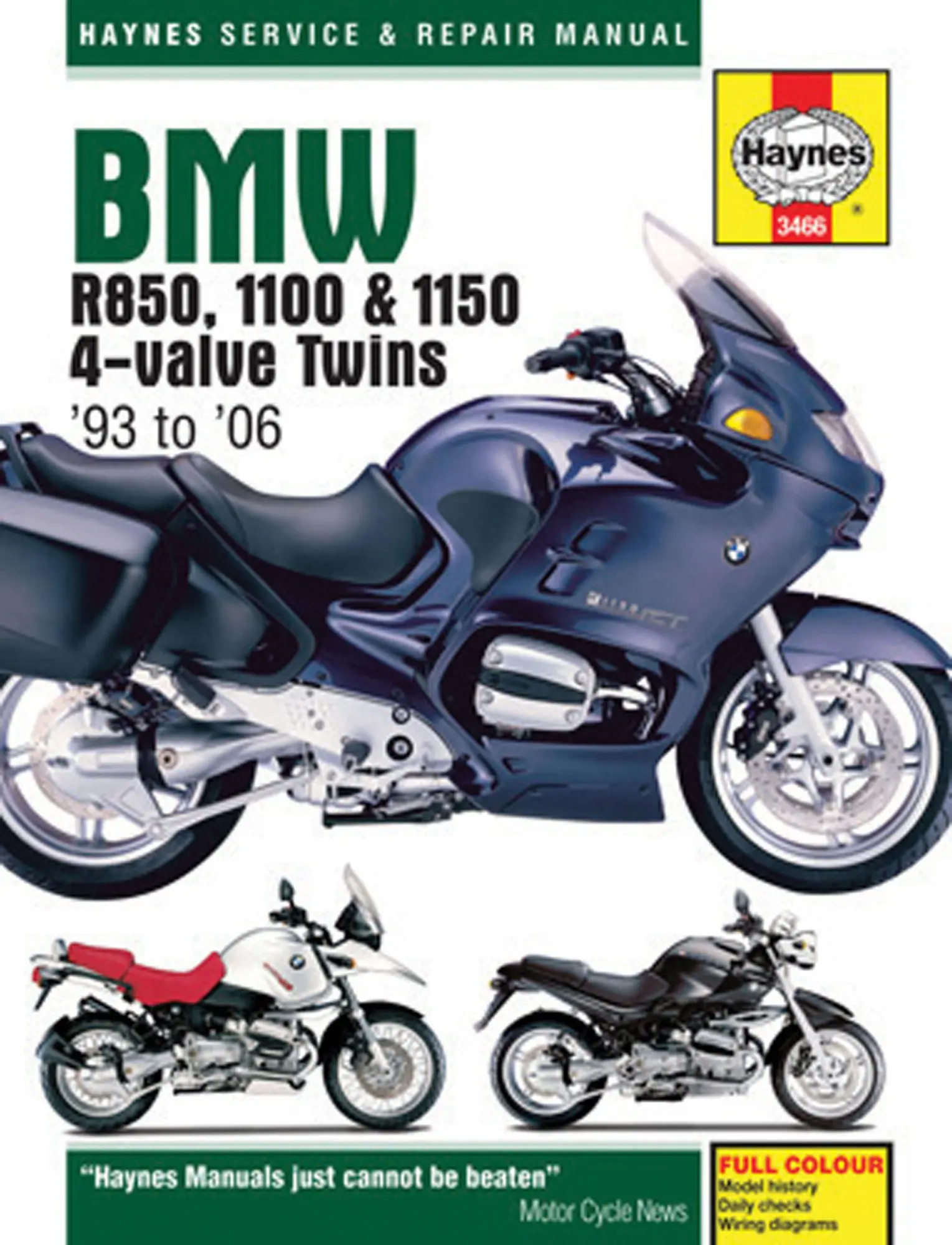 Cover: 9781785212826 | BMW R850, 1100 &amp; 1150 4-valve Twins (93 - 06) Haynes Repair Manual