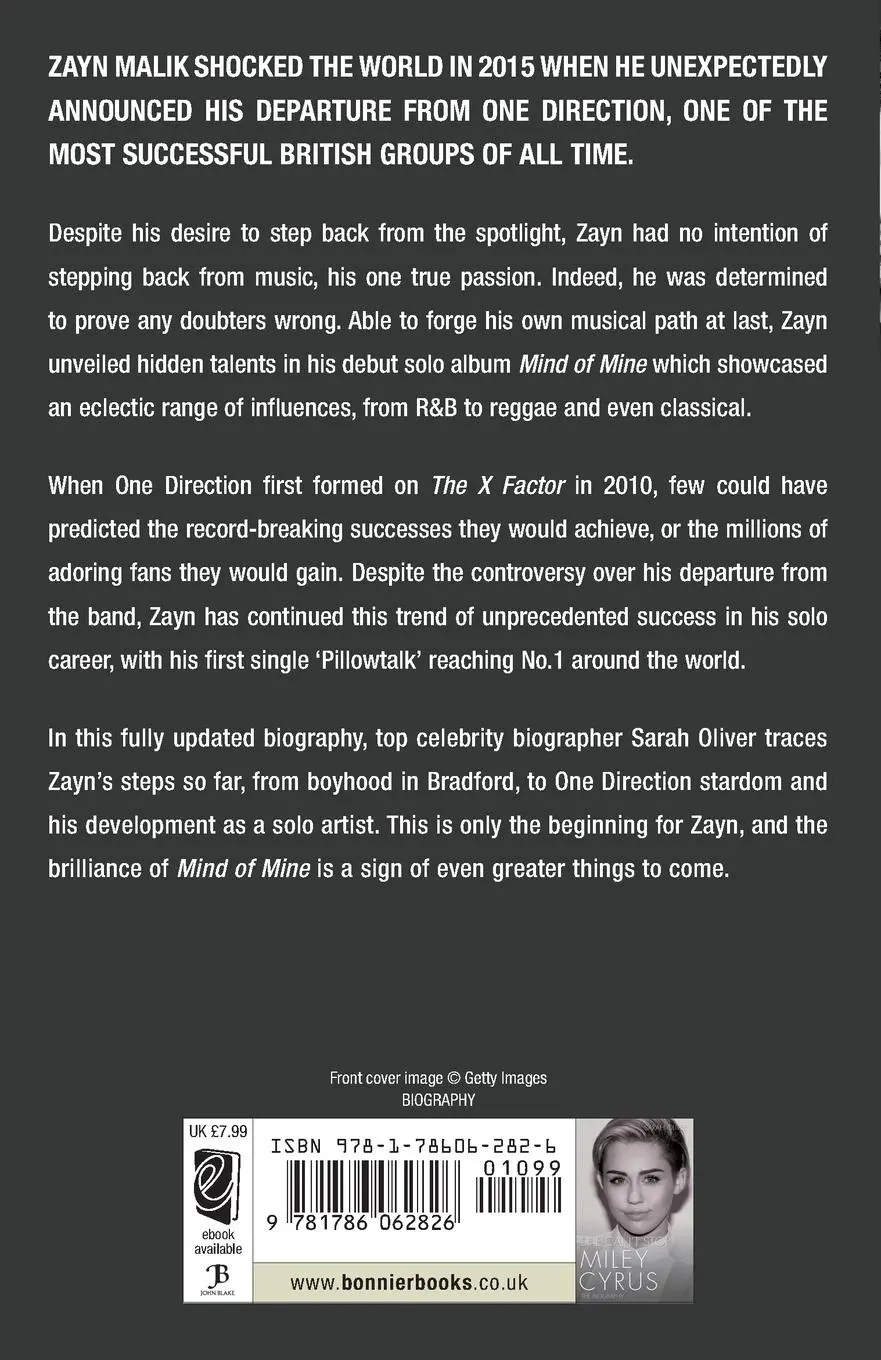 Rückseite: 9781786062826 | Zayn Malik - Mind of His | The Unauthorised Biography | Sarah Oliver