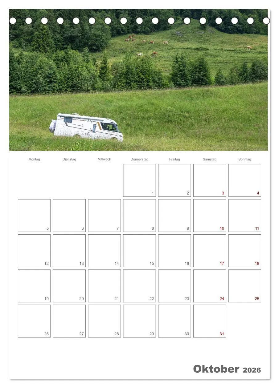 Bild: 9783516342826 | Wohnmobil Jahresplaner (Tischkalender 2026 DIN A5 hoch), CALVENDO...