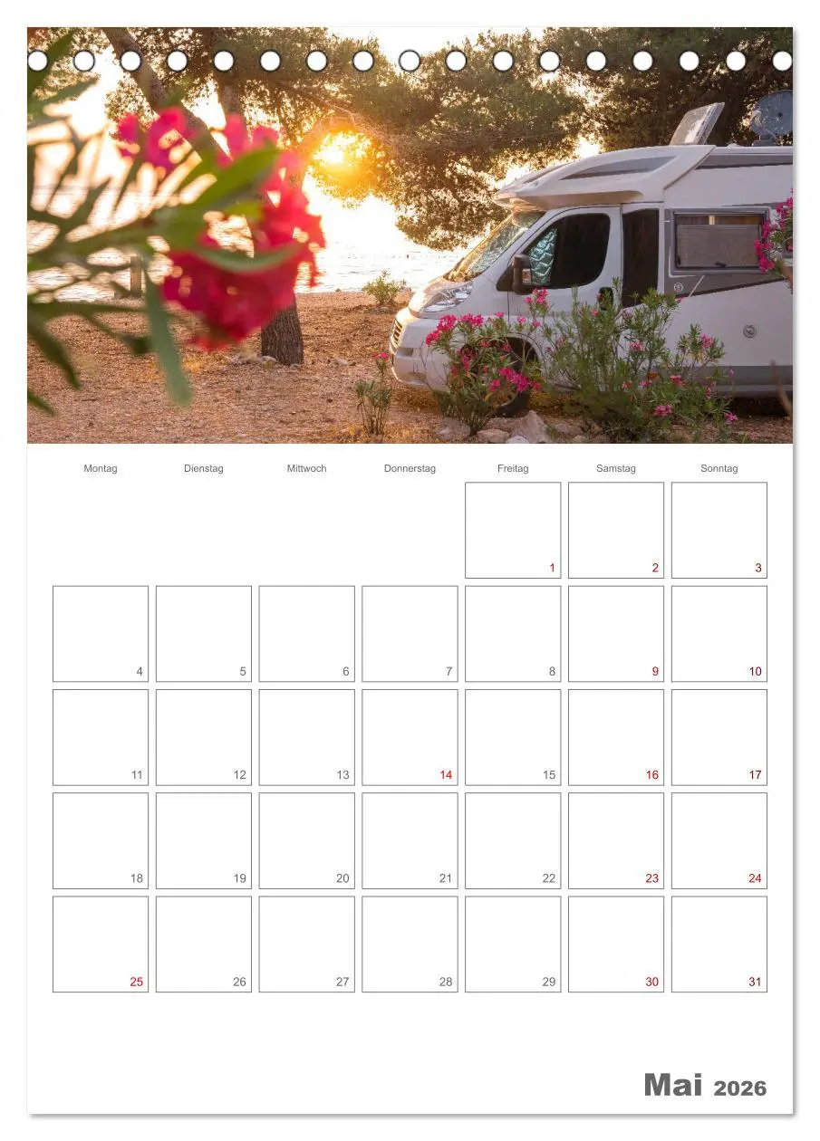 Bild: 9783516342826 | Wohnmobil Jahresplaner (Tischkalender 2026 DIN A5 hoch), CALVENDO...