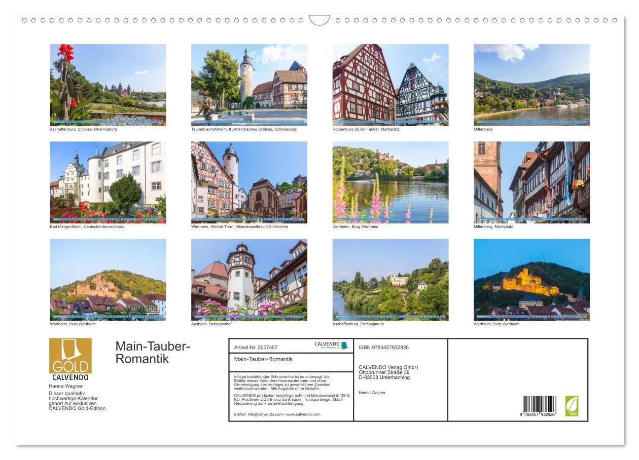 Bild: 9783457932926 | Main-Tauber-Romantik (Wandkalender 2026 DIN A2 quer), CALVENDO...