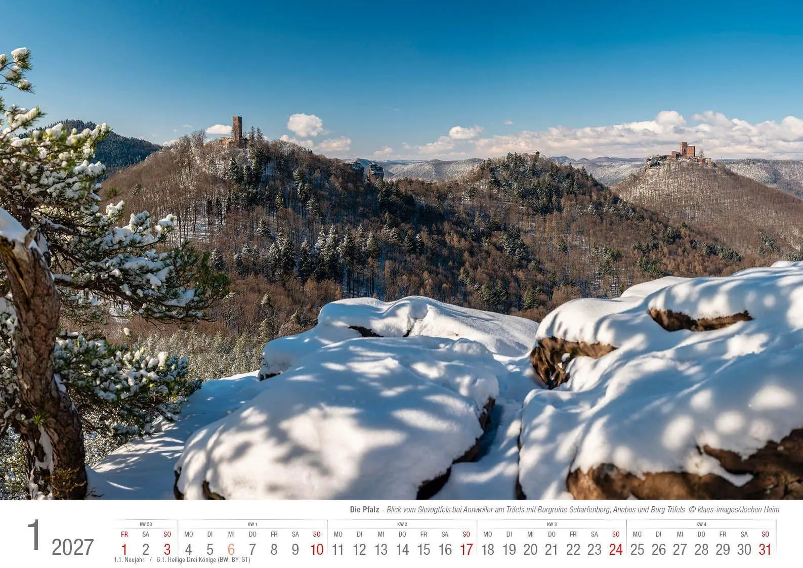 Bild: 9783965352926 | Die Pfalz 2027 Bildkalender A3 Spiralbindung | Holger Klaes | Kalender