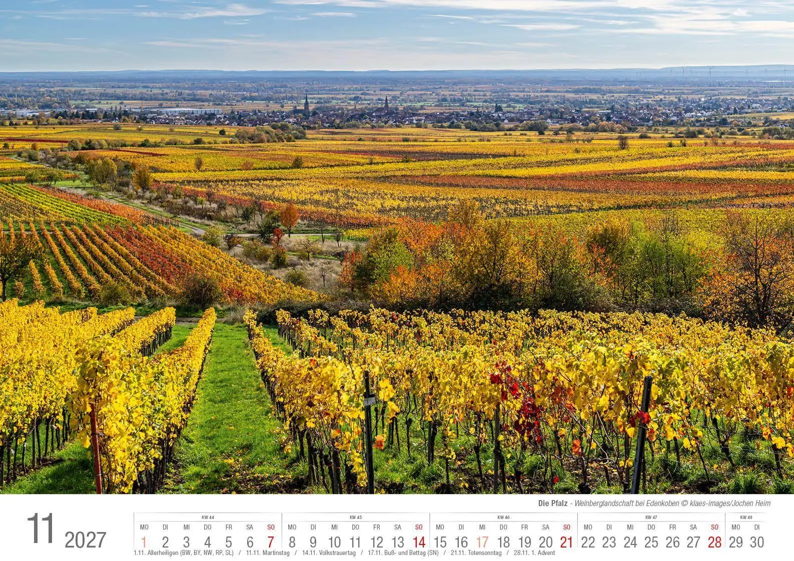 Bild: 9783965352926 | Die Pfalz 2027 Bildkalender A3 Spiralbindung | Holger Klaes | Kalender
