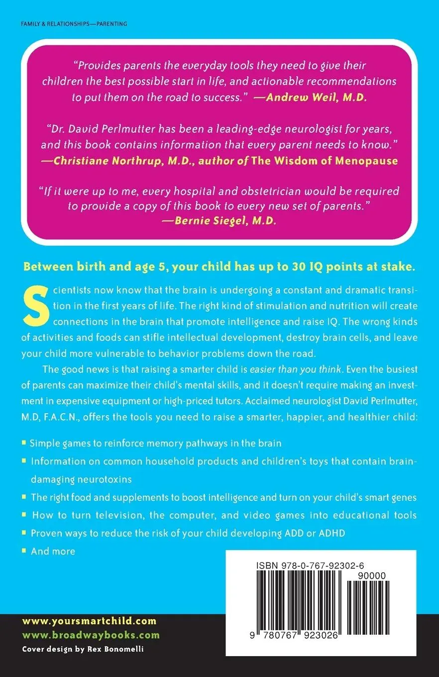 Rückseite: 9780767923026 | Raise a Smarter Child by Kindergarten | David Perlmutter (u. a.)