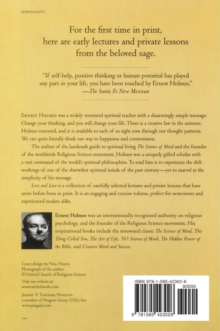 Rückseite: 9781585423026 | Love and Law | The Unpublished Teachings | Ernest Holmes | Taschenbuch