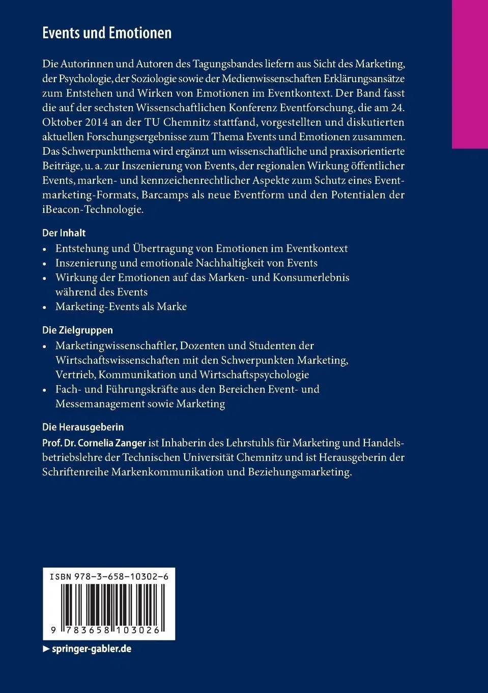 Rückseite: 9783658103026 | Events und Emotionen | Stand und Perspektiven der Eventforschung | x