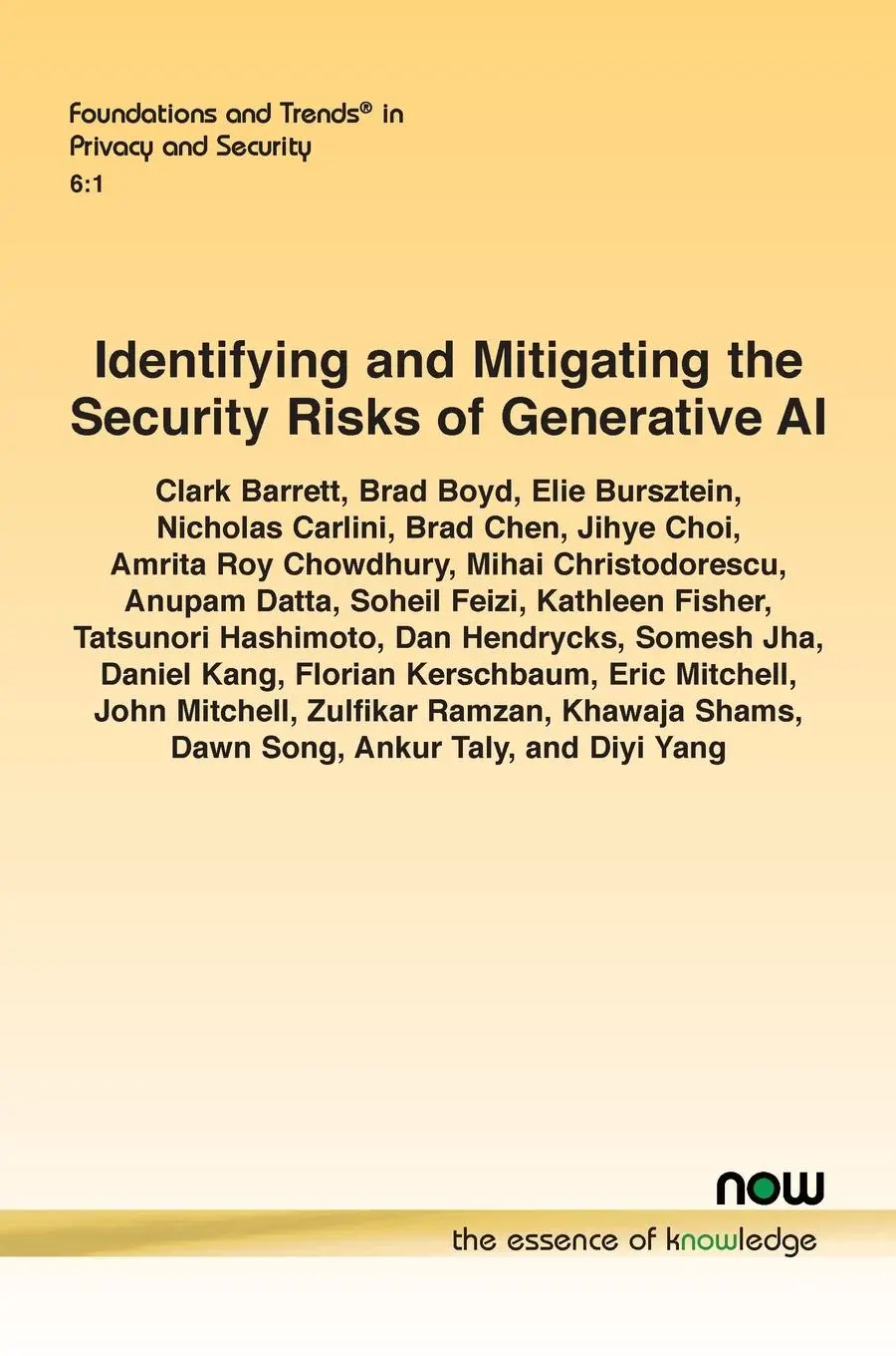 Cover: 9781638283126 | Identifying and Mitigating the Security Risks of Generative AI | Buch