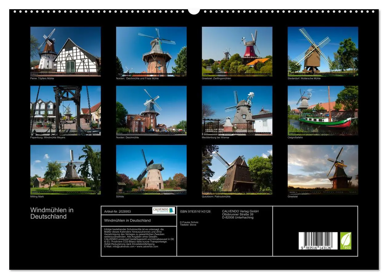 Bild: 9783516143126 | Windmühlen in Deutschland (hochwertiger Premium Wandkalender 2026...