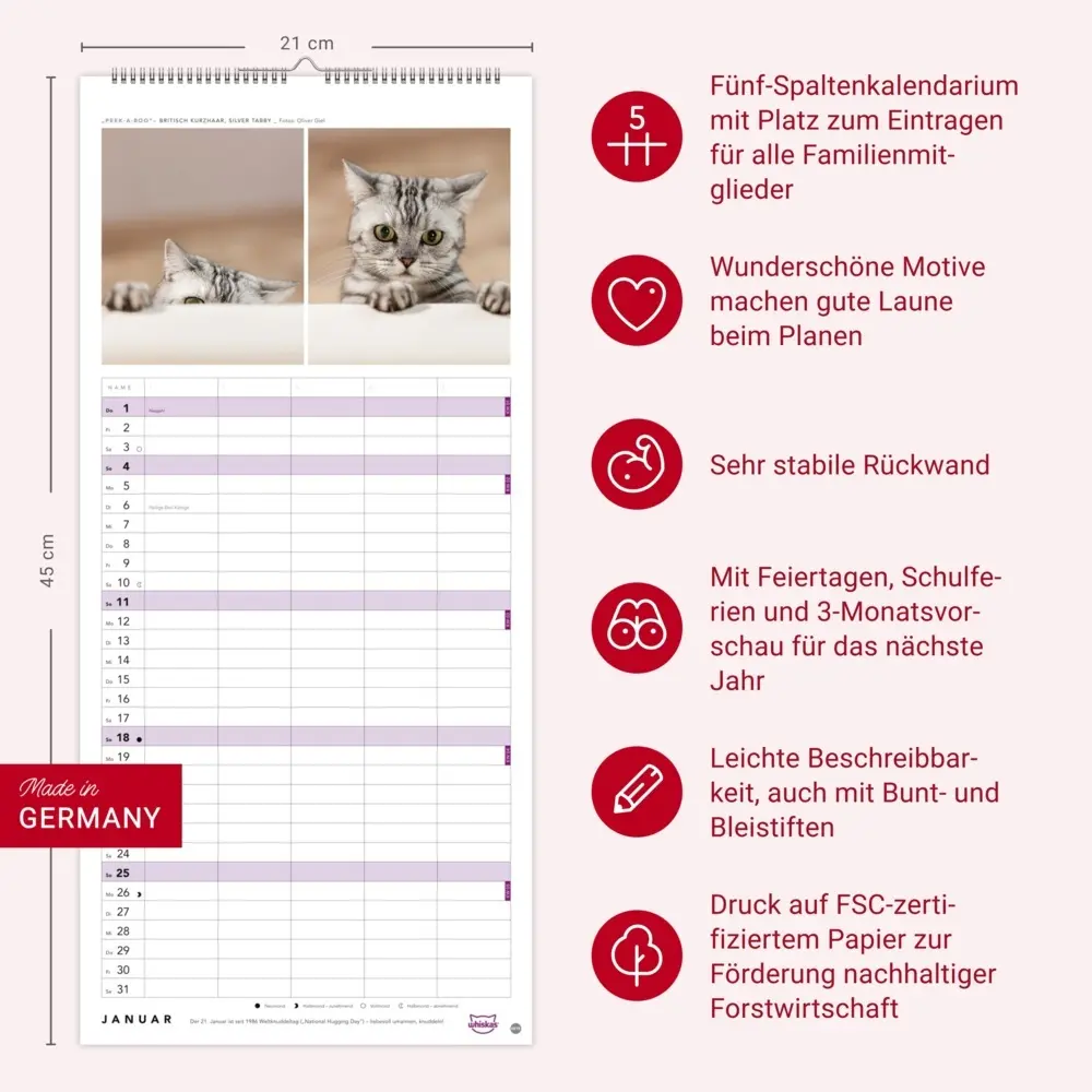 Bild: 9783756413126 | Whiskas Familienplaner 2026 | Kalender | Familienplaner Athesia | 2026