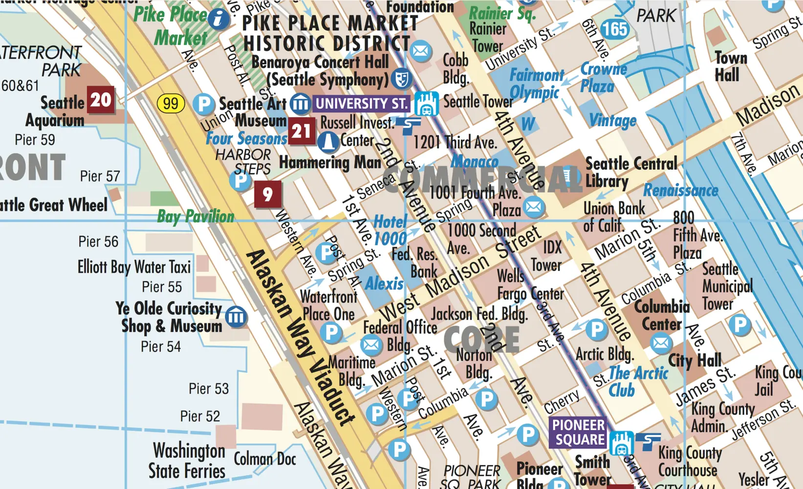 Bild: 9783866093126 | Borch Map Seattle | (Land-)Karte | Mehrfarbendruck. Gefalzt | 2 S.