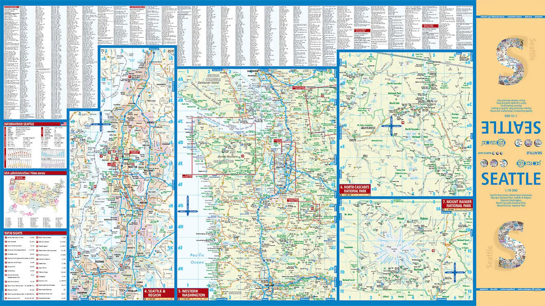 Bild: 9783866093126 | Borch Map Seattle | (Land-)Karte | Mehrfarbendruck. Gefalzt | 2 S.